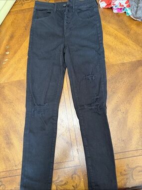 American Eagle Outfitters Black Button-Fly Skinny Jeans